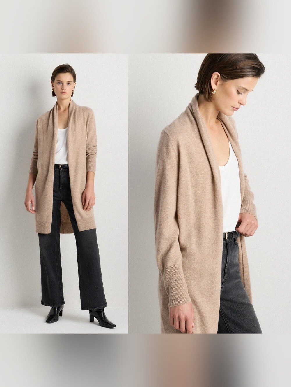 Quince Mongolian Cashmere Duster Cardigan Sweater